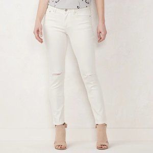 LC Lauren Conrad  Midrise Distressed Skinny Jeans in White